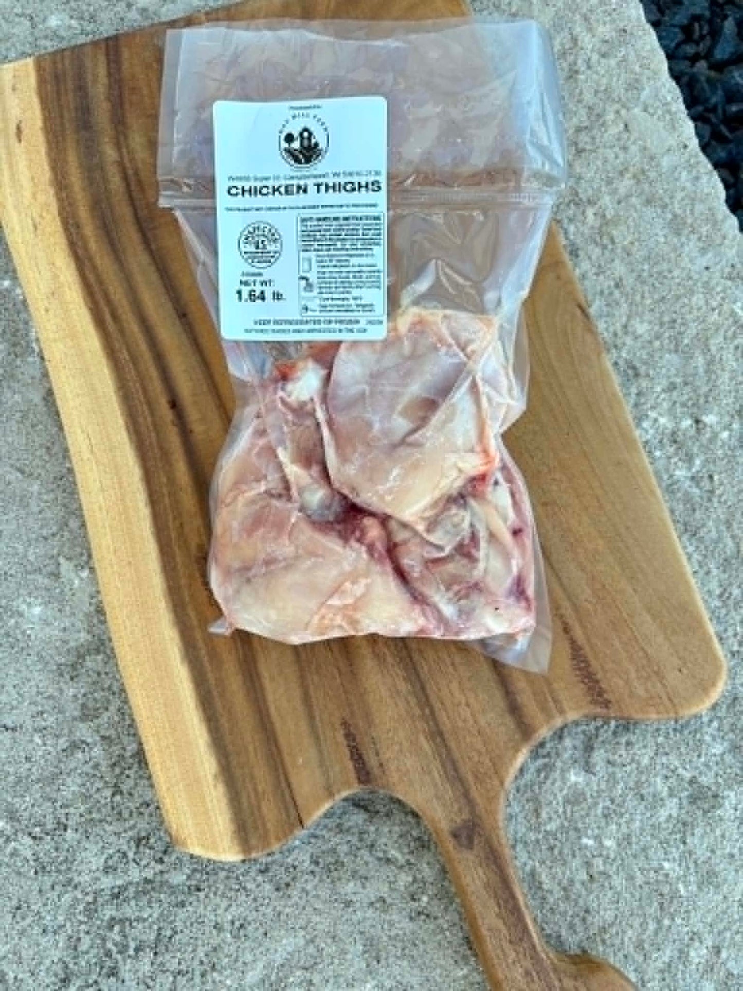 Pasture-Raised Boneless Chicken Thighs, Skin-On — 4 per Pack